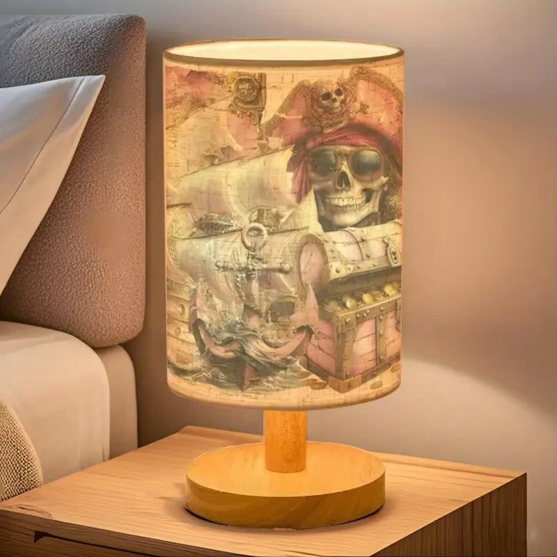 1pc Pirate-Themed Table Lamp with Adjustable Tri-Color Lighting - Elegant Home Decor for Bedroom & Living Room, Perfect Mothers Day Gift, USB Powered, Modern Design