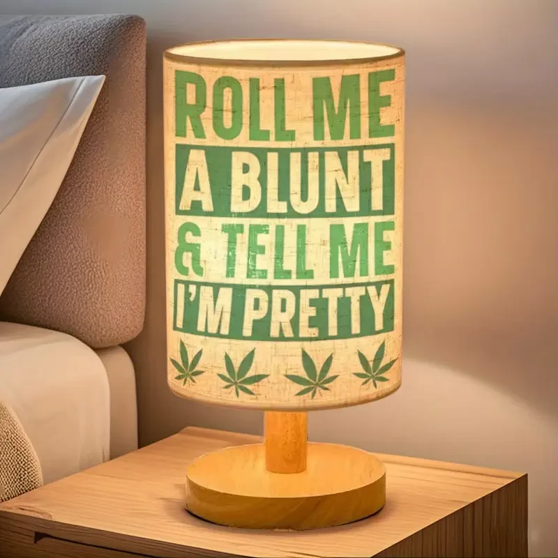 1pc Modern Stylish Table Lamp with Funny Slogan and Marijuana Leaf Design, 274.32cm Height Adjustable Lighting, USB Powered, Push Button Control, Perfect for Bedroom or Living Room, Ideal Mothers Day Gift, Bedroom Lighting | Playful Design | USB Powered