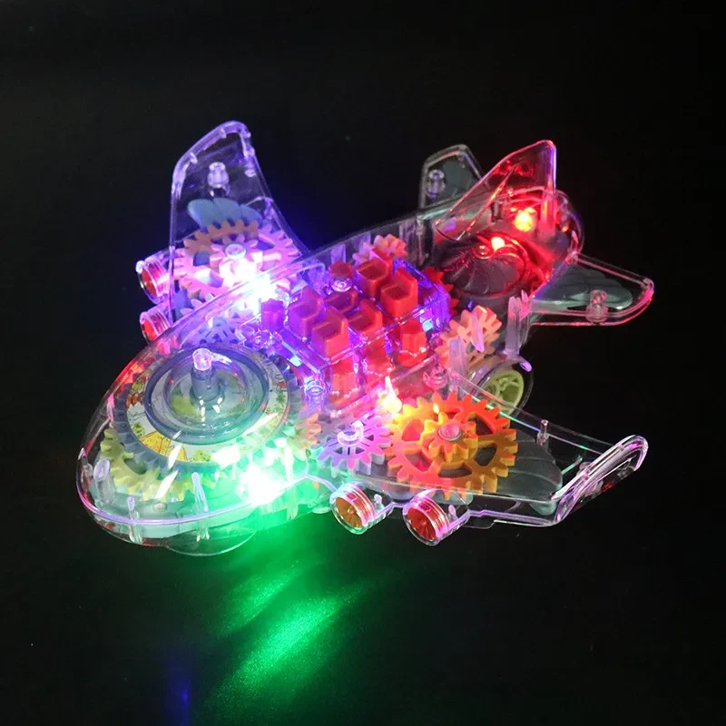 Electric Universal Transparent Gear Airplane Toy