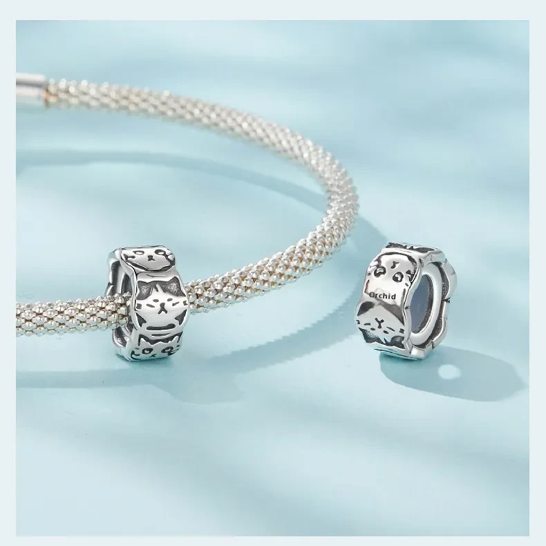 Black Cat Silicone Spacer Beads S925 Accessories Beaded