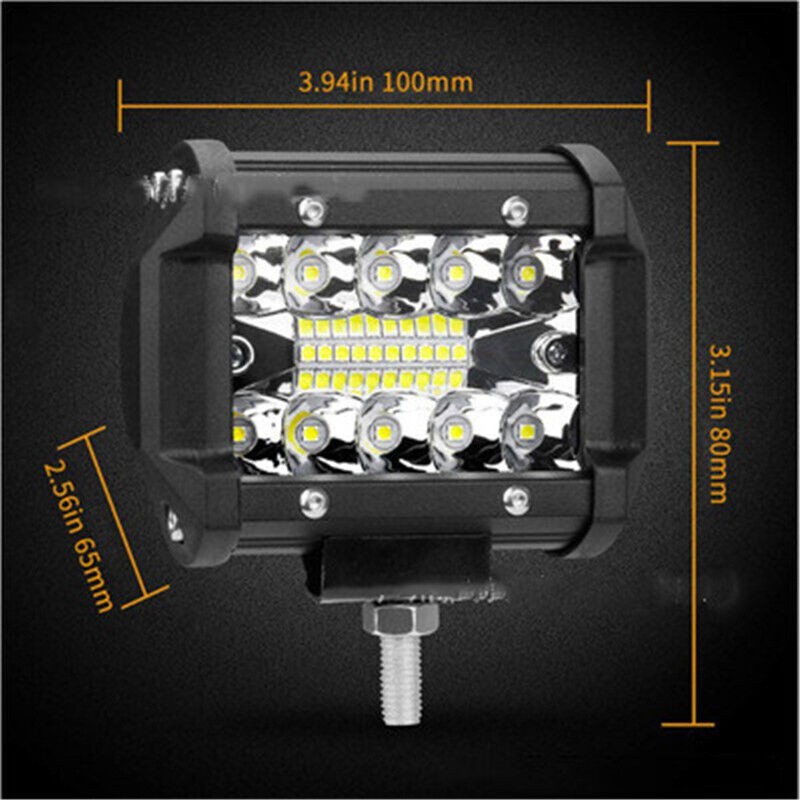 22" LED Light Bar Triple Row 288W Combo Beam Off-Road Lights + 2Pcs 4 Inch 60W LED Pod Lights with Harness Wiring for Trucks ATV UTV Jeep Boat Pickup