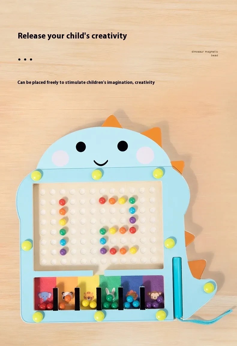 Magnetic Dinosaur Rolling Bead Toy Children