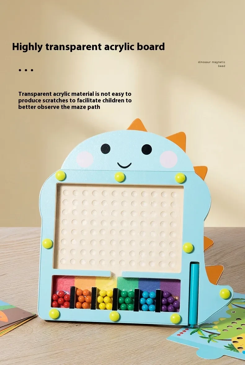 Magnetic Dinosaur Rolling Bead Toy Children