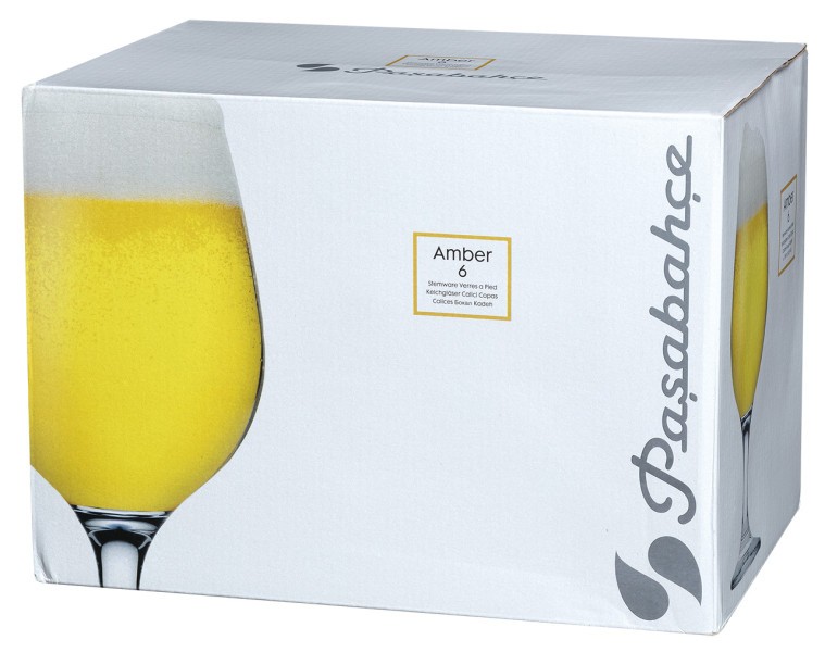 Set 6 Amber Beer 395ml - Pasabahce