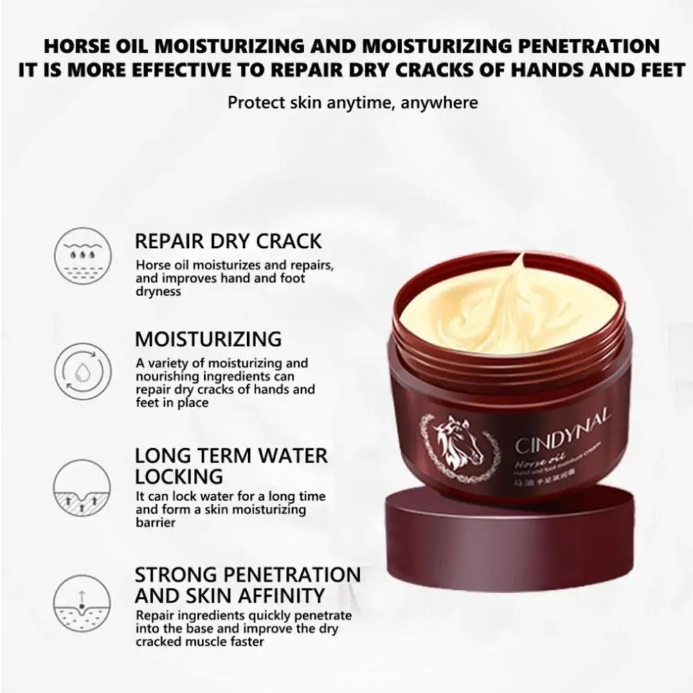 120g Horse Oil Hand and Foot Cream  Hydration and Moisturizing for Fall and Winter