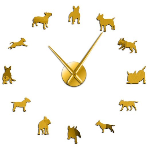 Wall Cow-head Terrier Wall Clock Pet Shop Decoration