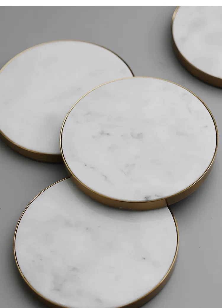 Ins Nordic Style Natural Marble Coaster Insulation