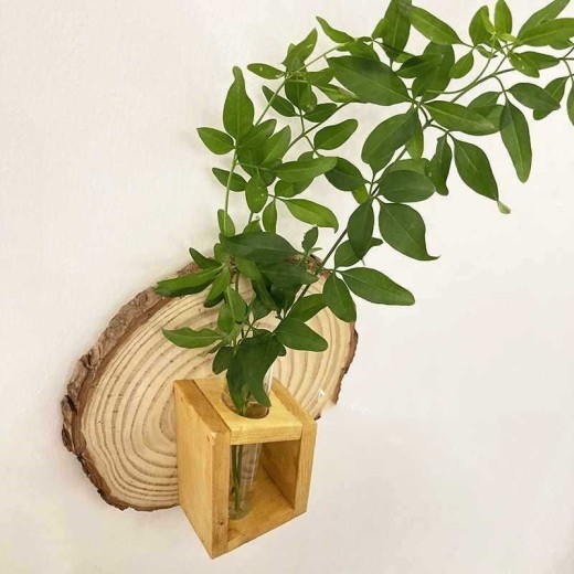 Natural Solid Wood Green Plant Decoration Wall Hanging Decoration