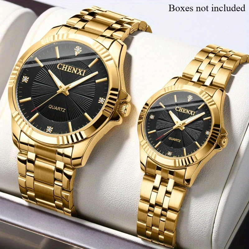 2pcs Elegant Quartz Couple Watch Set