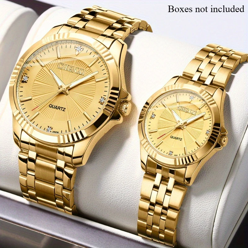 2pcs Elegant Quartz Couple Watch Set