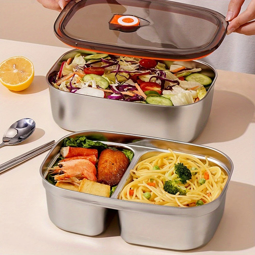 BAIJL Stainless Steel Lunch Box Set with Leak-Proof Seals, Stackable, Dishwasher Safe  Microwave & Oven Safe, Round Food Storage Containers for Work, Adult Bento Box, Outdoor Camping