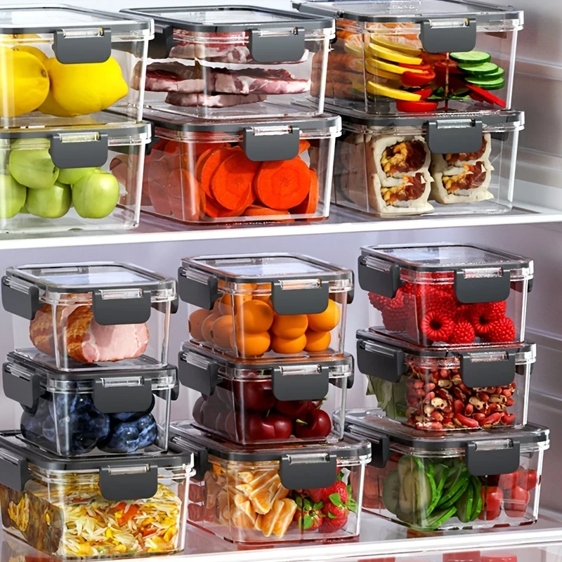 16oz BPA-Free Plastic Food Storage Containers with Leakproof Lids (4-Pack)  Ideal for Meal Prep, Lunch, Fruits & Snacks  Durable, Stackable, Dishwasher Safe