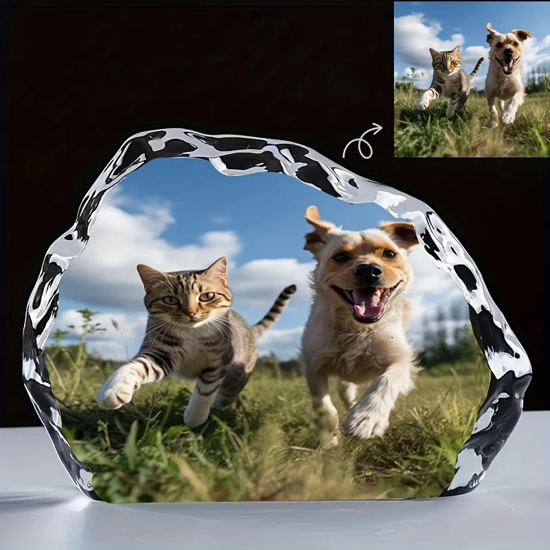 Personalized Glass Photo Frame Decoration  Customizable Photo Frame for Bedroom, Living Room, Office Home Dcor, Ideal Gift for Friends, Family, Wife, Valentines Day, Thanksgiving, Christmas, Mothers Day, Fathers Day, Souvenir, Party Gift