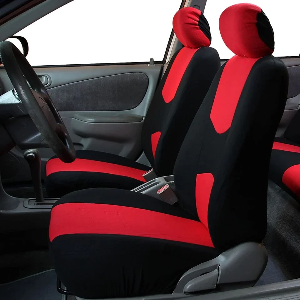 Car Seat Covers Red & Black - Fabric