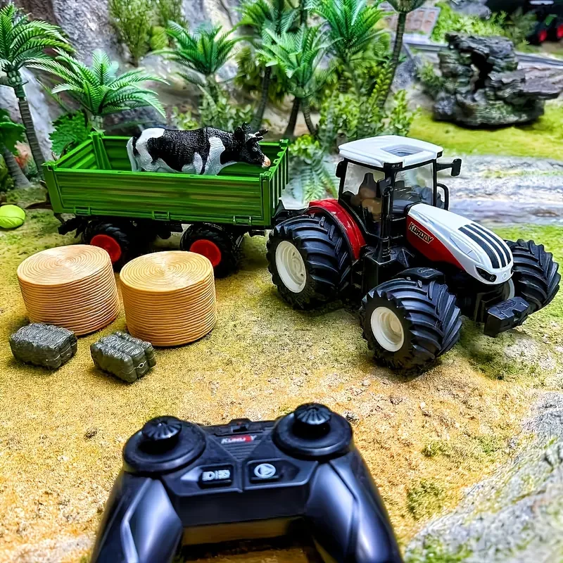 1/24 Scale Remote Control Tractor Toy with Trailer