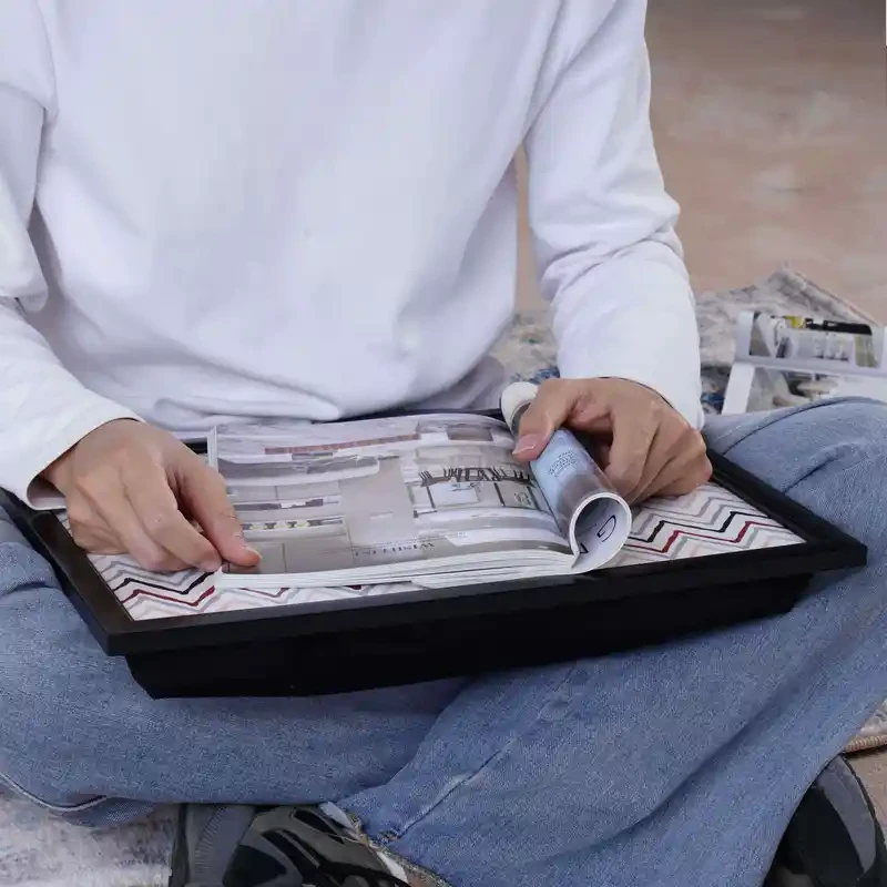 Lap Tray with Cushion - Wooden Bean Bag Lap Tray