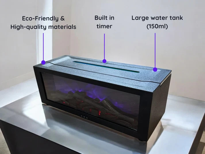 Fireplace Oil Diffuser Black