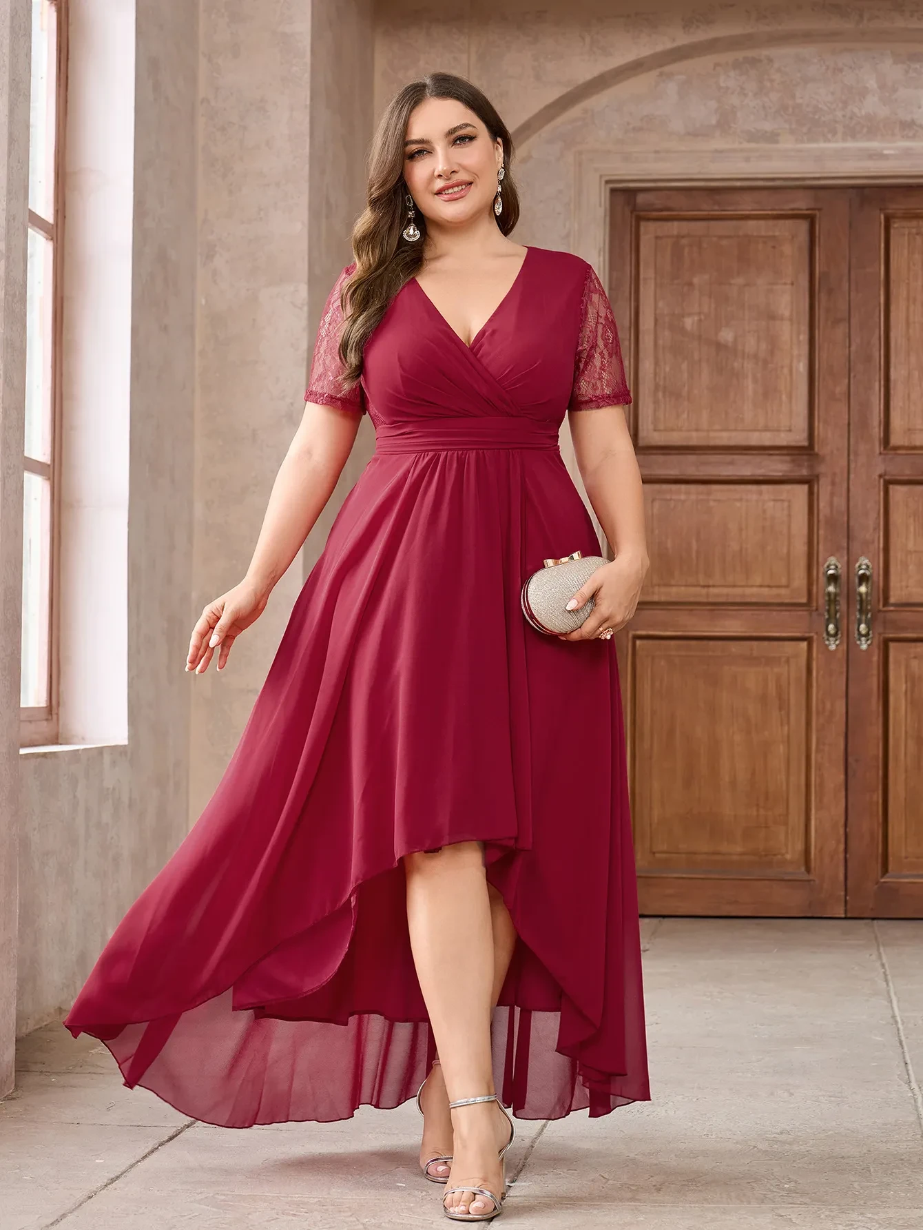 Red Cape Dress Plus Size