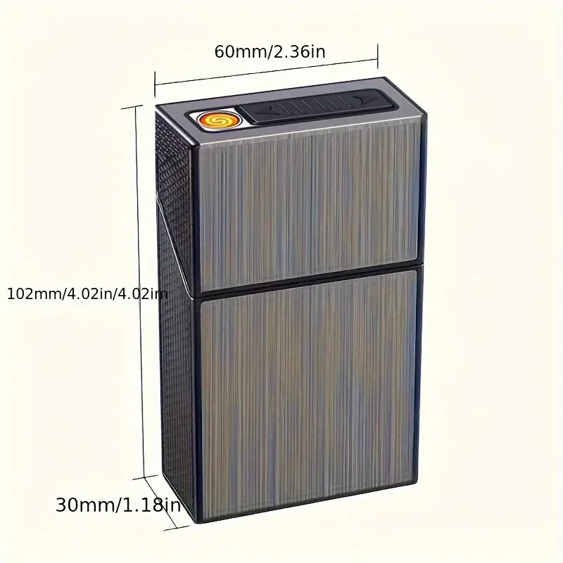 2-In-1 Usb Rechargeable Lighter & Cigarette Case