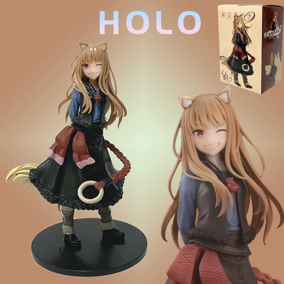 17cm Holo Wink Anime Figure Model - Wolf Tail Girl PVC Action Figure