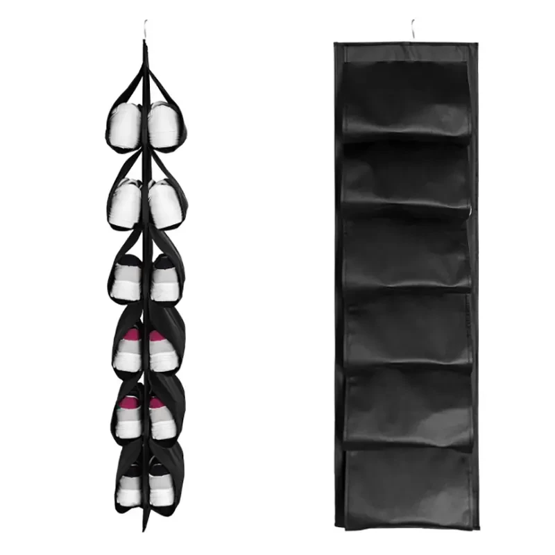 6-Layer Hanging Shoe Organizer with Deep Pockets
