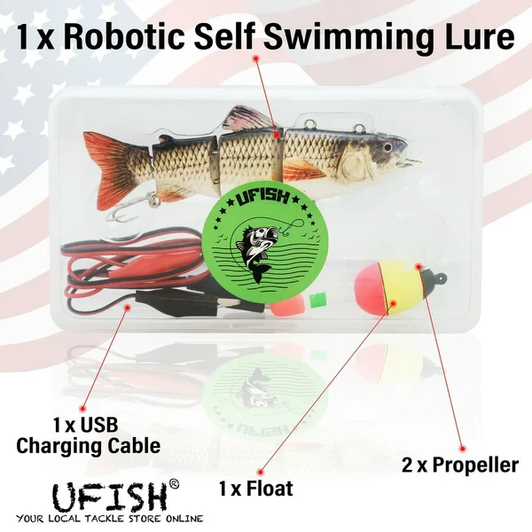 UFISH Electric Live Bait Robotic Fishing Lure 5.25"