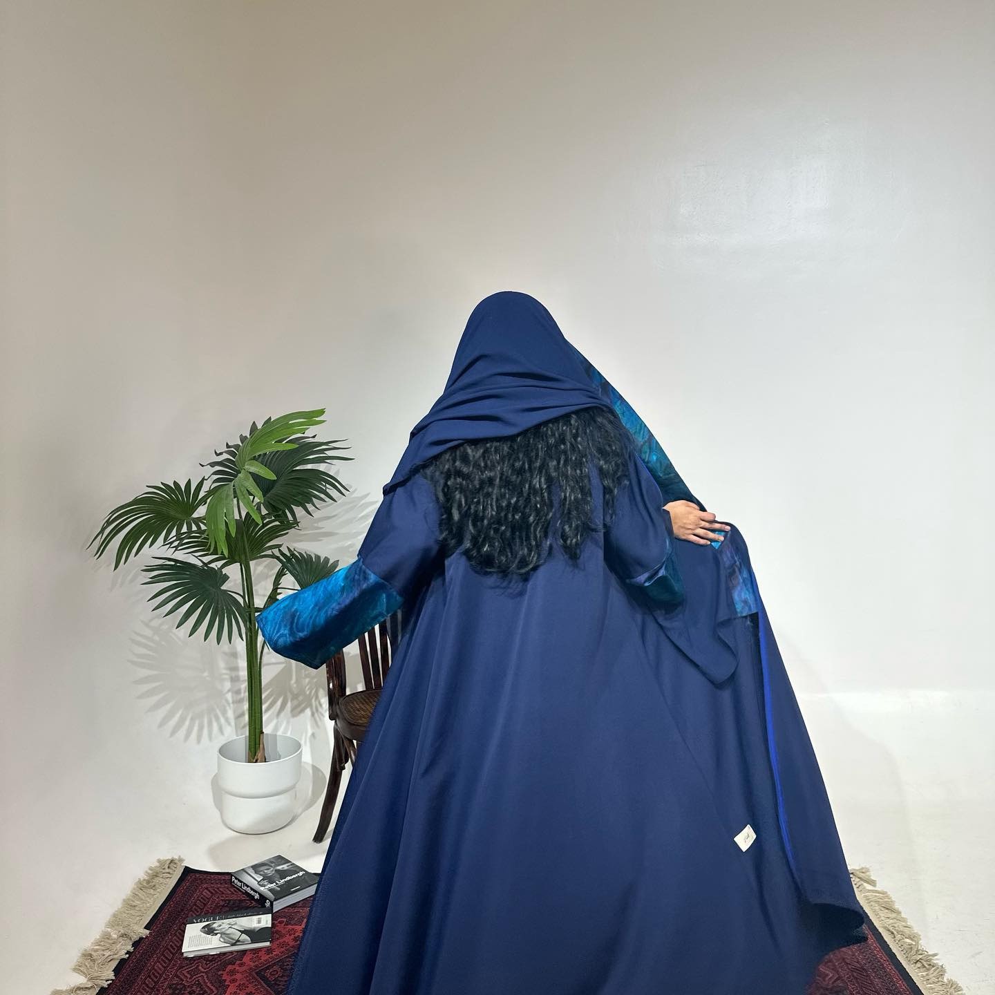 Fashion Spring And Summer New Stitching Sleeves Casual Robe With Headscarf