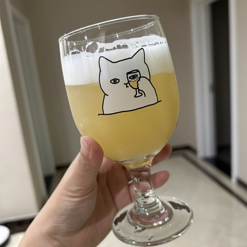 Kitten Cheers Four Sided Beer Glass