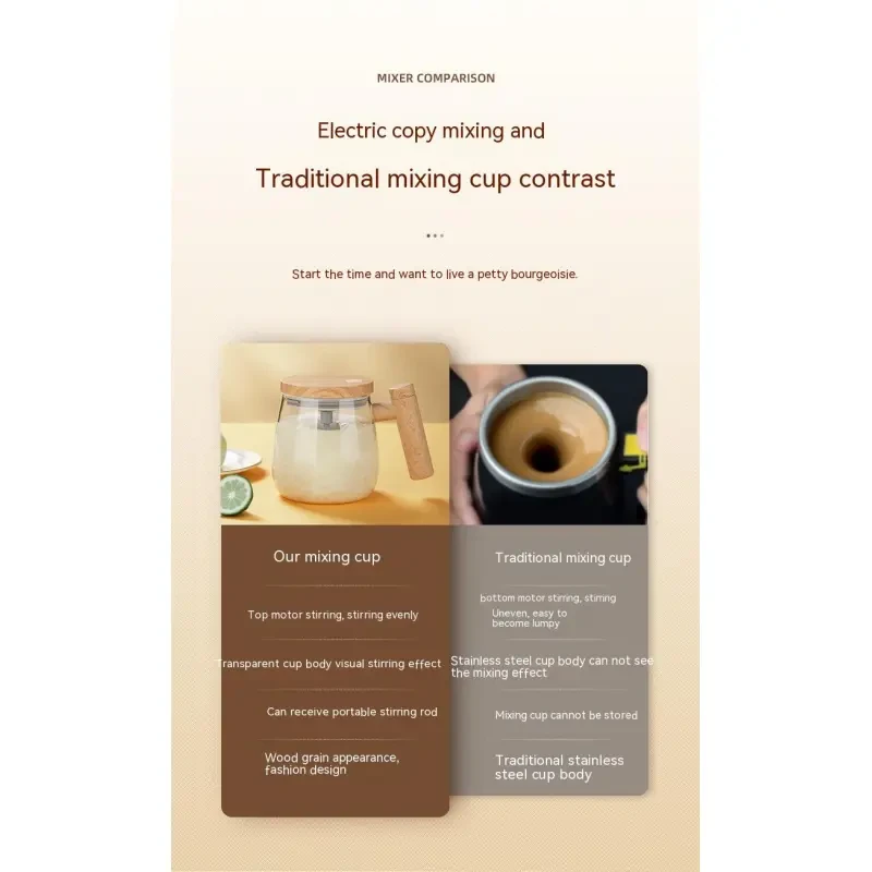 400ML Self Stirring Coffee Mug Electric Mixing Glass Coffee CupHigh Speed Fast Automatic Coffee Cup