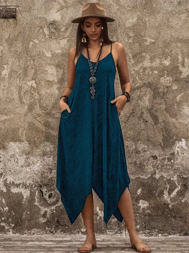 Spaghetti Strap Dress With Pockets