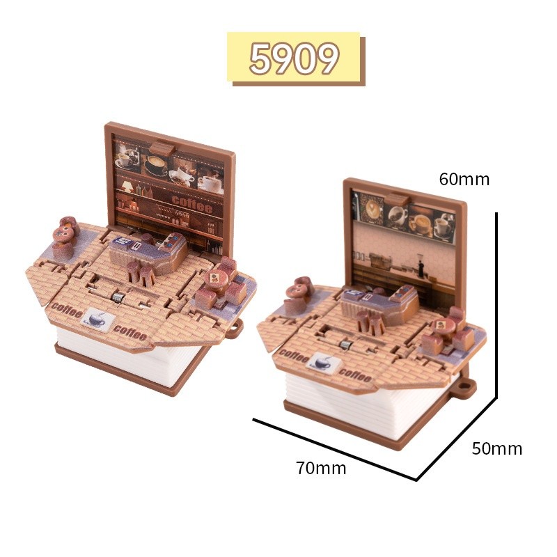 3D Three-dimensional Folding Pop-up Book Keychain Toy