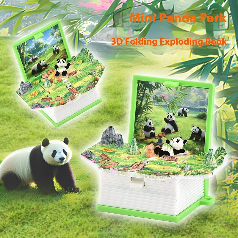3D Three-dimensional Folding Pop-up Book Keychain Toy