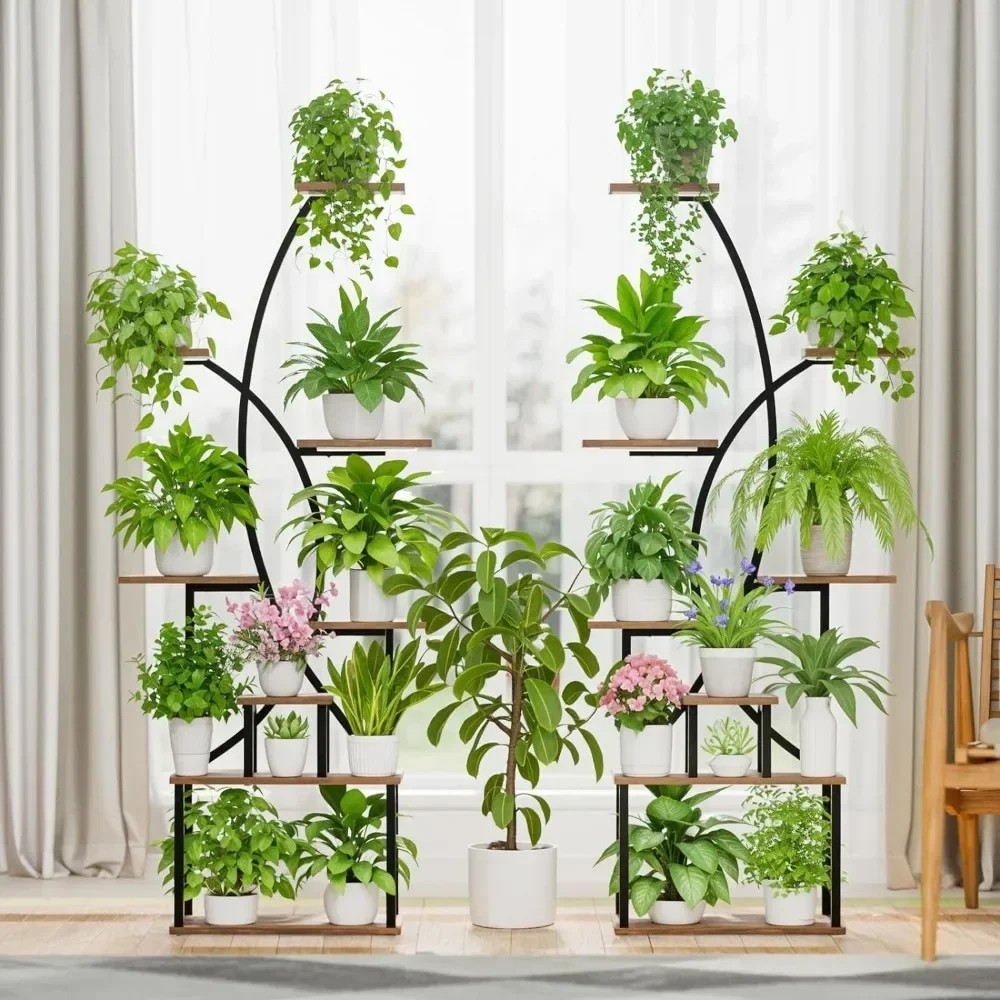 Large Plant Shelves Metal Curved Shape Display Rack