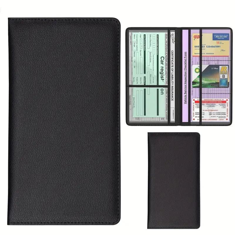 Car Registration and Insurance Holder  Vehicle Glove Box Organizer for Documents, License, Cards & Essentials