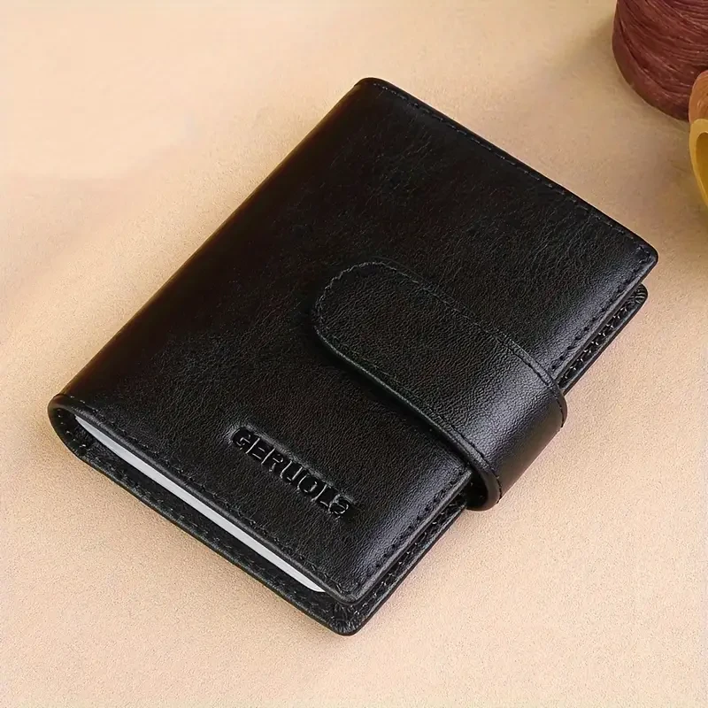 1pc Men's Retro Fashion Top Layer Cowhide Card Case  Durable Driving License Case, Casual Portable Coins Purse, Large Capacity Card Holder with Multiple Card Slots & ID Window
