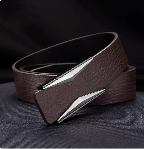Simple And Elegant Belt Men's Middle-aged Korean Style Smooth Buckle