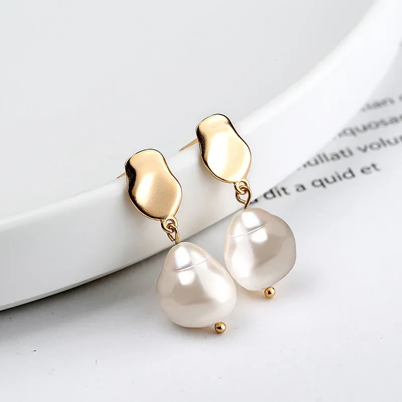 925 Sterling Silver Baroque Pearl Earings