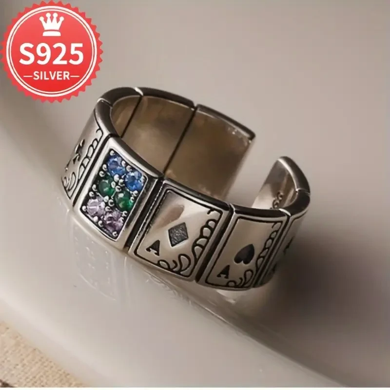 925 Low Allergy Retro Fashion Poker Ring: A Unique Blend of Style and Comfort