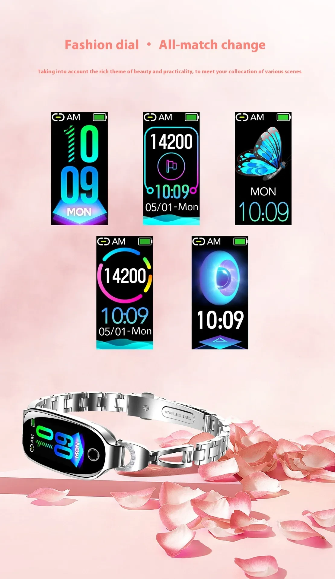 Women's Smart Watch Non-invasive Blood Glucose Menstrual Reminder