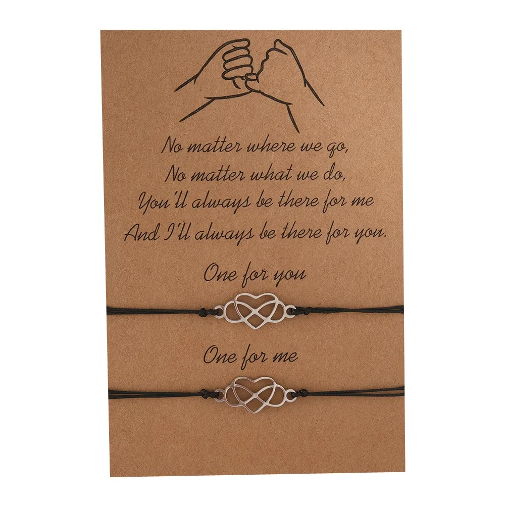 Heart Infinity Charm Bracelets For Women Men Handmade Boho Friendship Bracelets Couple Jewelry Gift