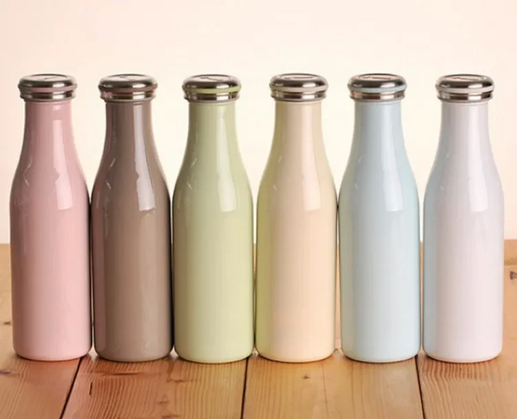 Clear Glass Milk Bottles with Lid