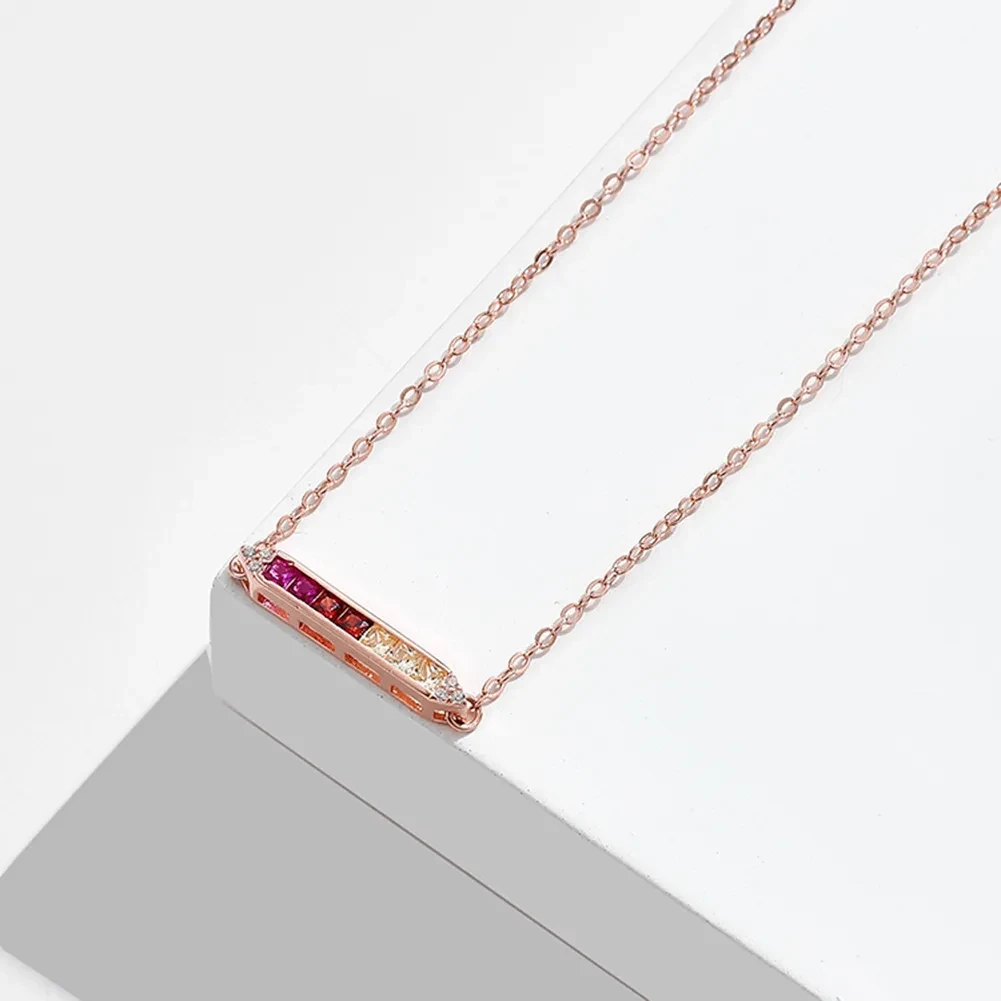 Colorful Zircon Necklace Fashion Rainbow Necklace