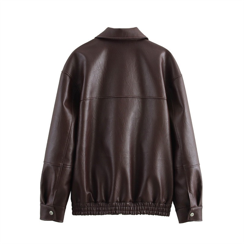 Fashion American Style Motorcycle Clothing Vintage Loose Lapels Zipper Bomber Jacket