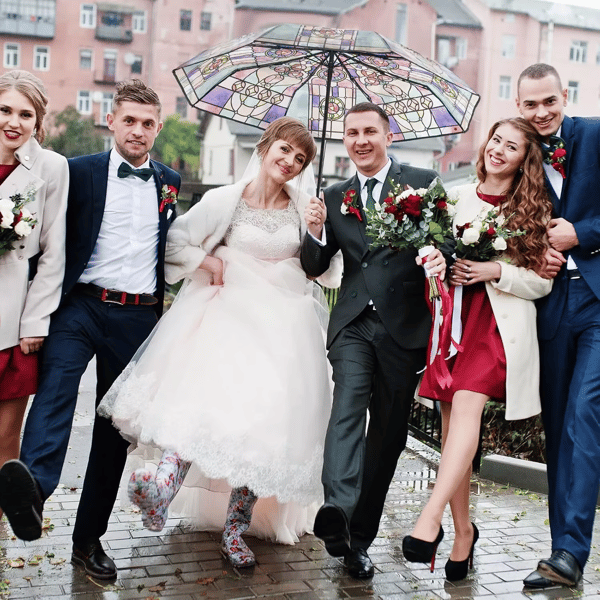 Vintage Stained Automatic Umbrella