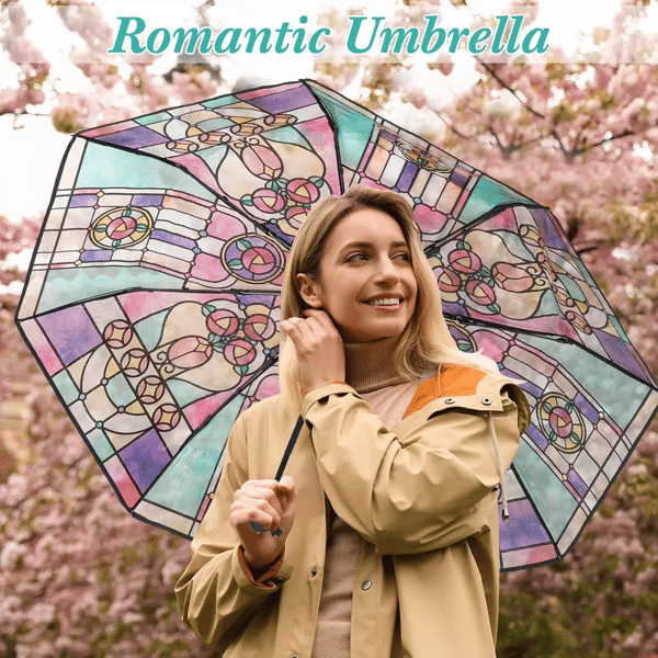 Vintage Stained Automatic Umbrella