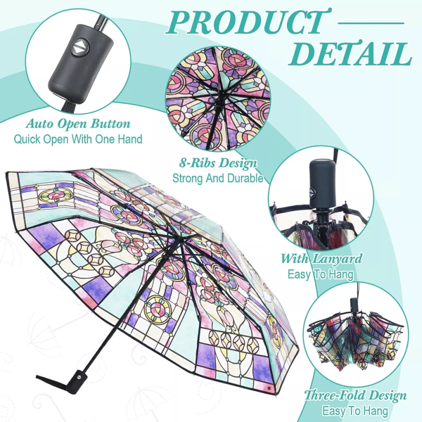Vintage Stained Automatic Umbrella