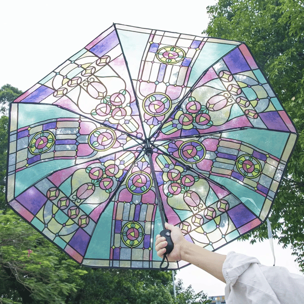 Vintage Stained Automatic Umbrella
