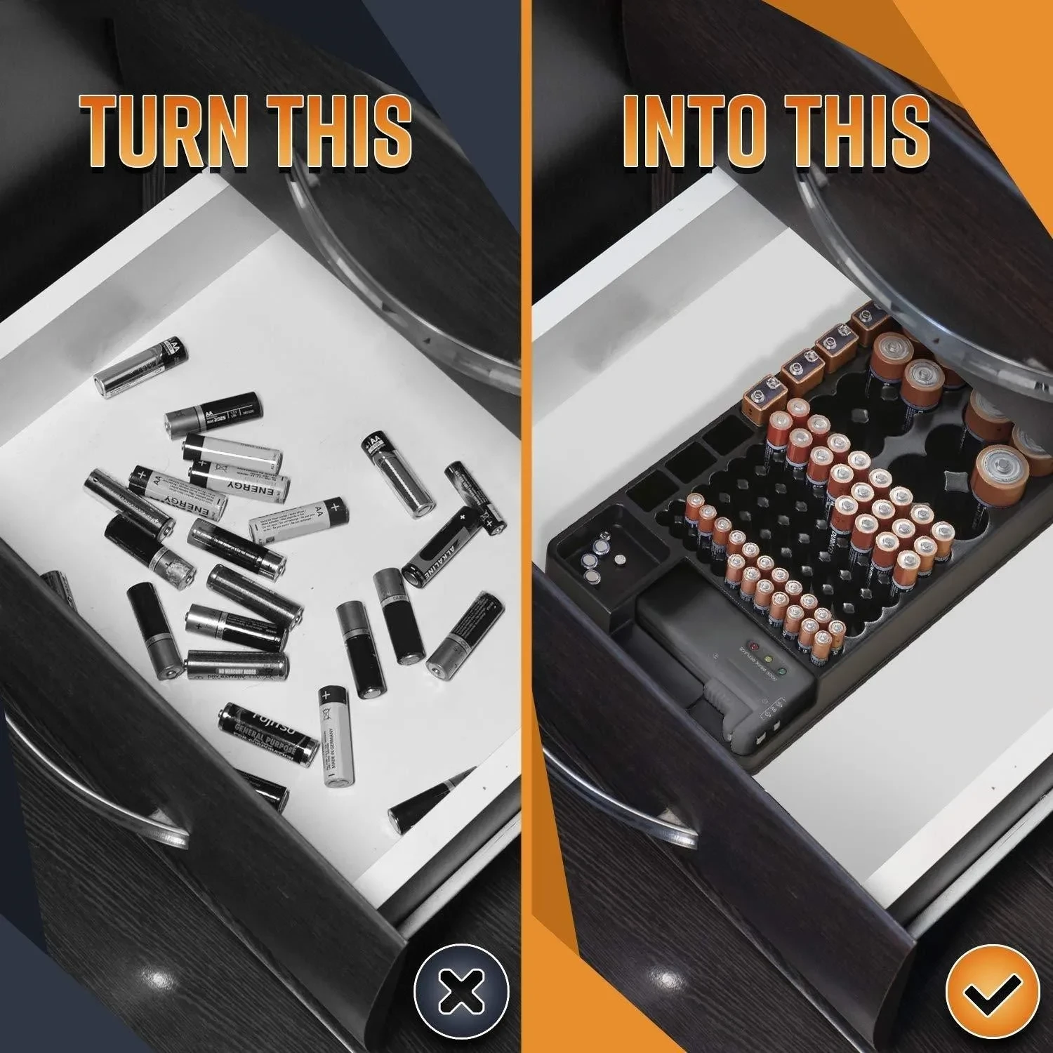 Battery Organizer Storage Case