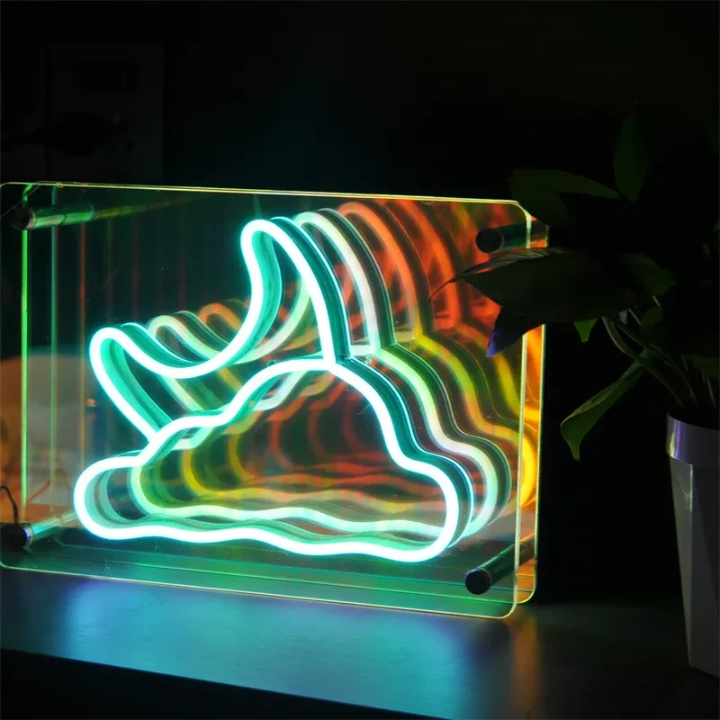 Colorful Multi-layer Mirror Atmosphere Night Light Usb Creative Neon Lamp