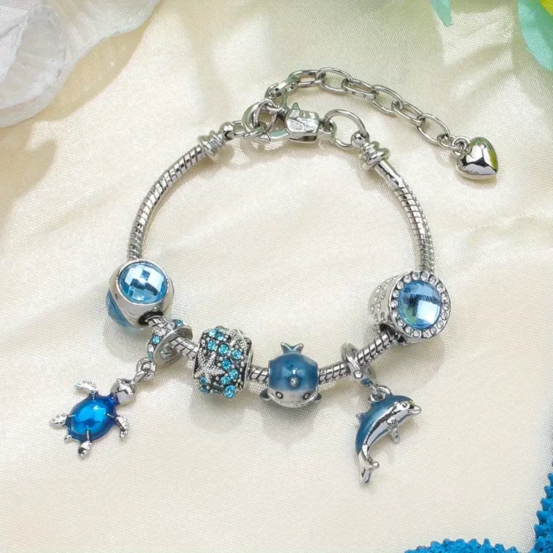 Ocean Charm Bracelet with Dolphin